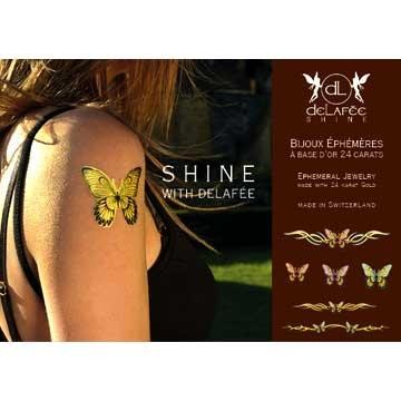 Temporäre Tattoos aus 24 karätigem Gold - Schmetterlinge
